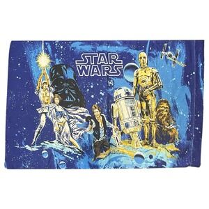 STAR WARS 1977 Sears Pillow Case Vintage Navy Blue Cotton Poly